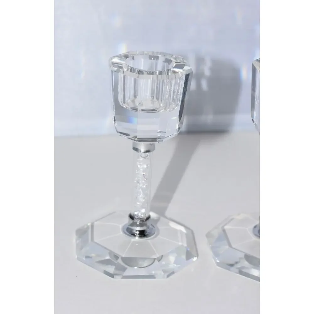 Lucien Piccard Crystal Clear Candlestick Pair 4
